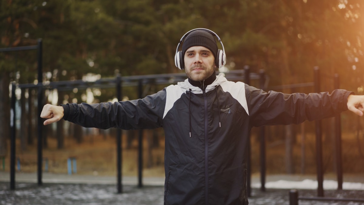Healthy active man with natural supplements